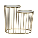 Kétszintes üveg lerakóasztal, arany - ORGUES