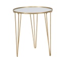 Kerek tükrös asztalka, három lábbal, 50 cm, arany - TAMARA