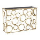 Konzolasztal, körös mintával, arany-fekete - SANJAY