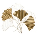 Ginkgo biloba fali dekoráció, hajlított levelekkel, arany - GINGKO