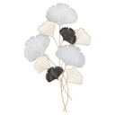 Ginko biloba fali dekoráció, fekete-ezüst levelekkel, arany - GINKOLOFT