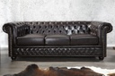 Háromszemélyes Chesterfield kanapé, sötét kávébarna - CAMBRIDGE