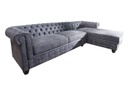 Háromszemélyes Chesterfield kanapé, szürke, jobbos - CUBA
