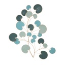 Kerekded leveles fali dekoráció, kék-menta - PILEA