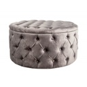 Tárolós chesterfield bársony ülőke,  szürkésbarna - VERSAILLES