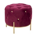 Szegett puff, arany lábakkal, burgundi - IMPERIAL