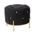 Szegett puff, arany lábakkal, fekete - IMPERIAL