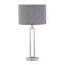 Modern asztali lámpa, trapéz mintájú búrával, szürke-ezüst - DEAUVILLE