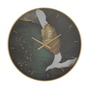 Márvány hatású falióra, arany részletekkel, fekete-zöld - VENISE