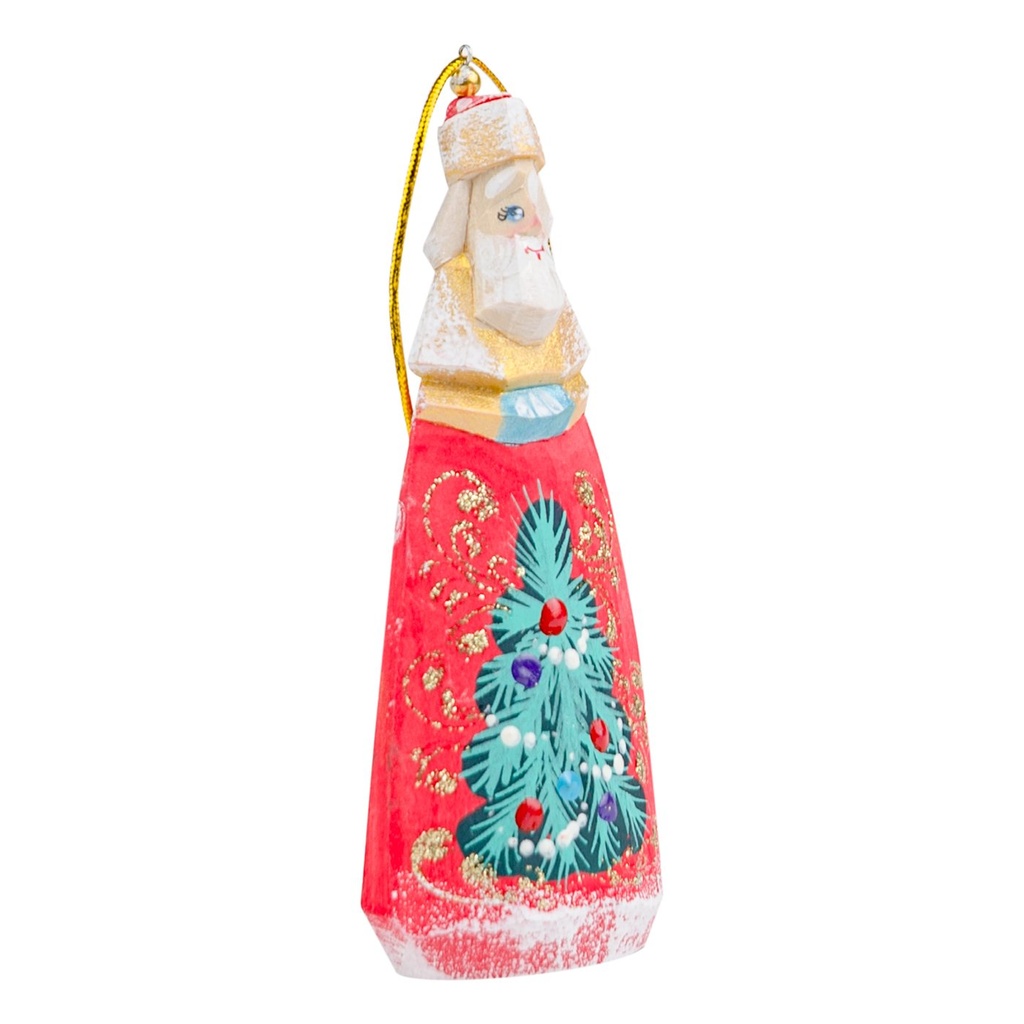 Mikulásos karácsonyfadísz, karácsonyfa mintával, piros - NOEL EN ROUGE