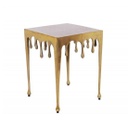 Olvadó mintájú fém lerakóasztal, négyszögletű, arany - ESSAI