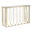 Tükrös konzolasztal, vonal mintával, arany - MAEVA