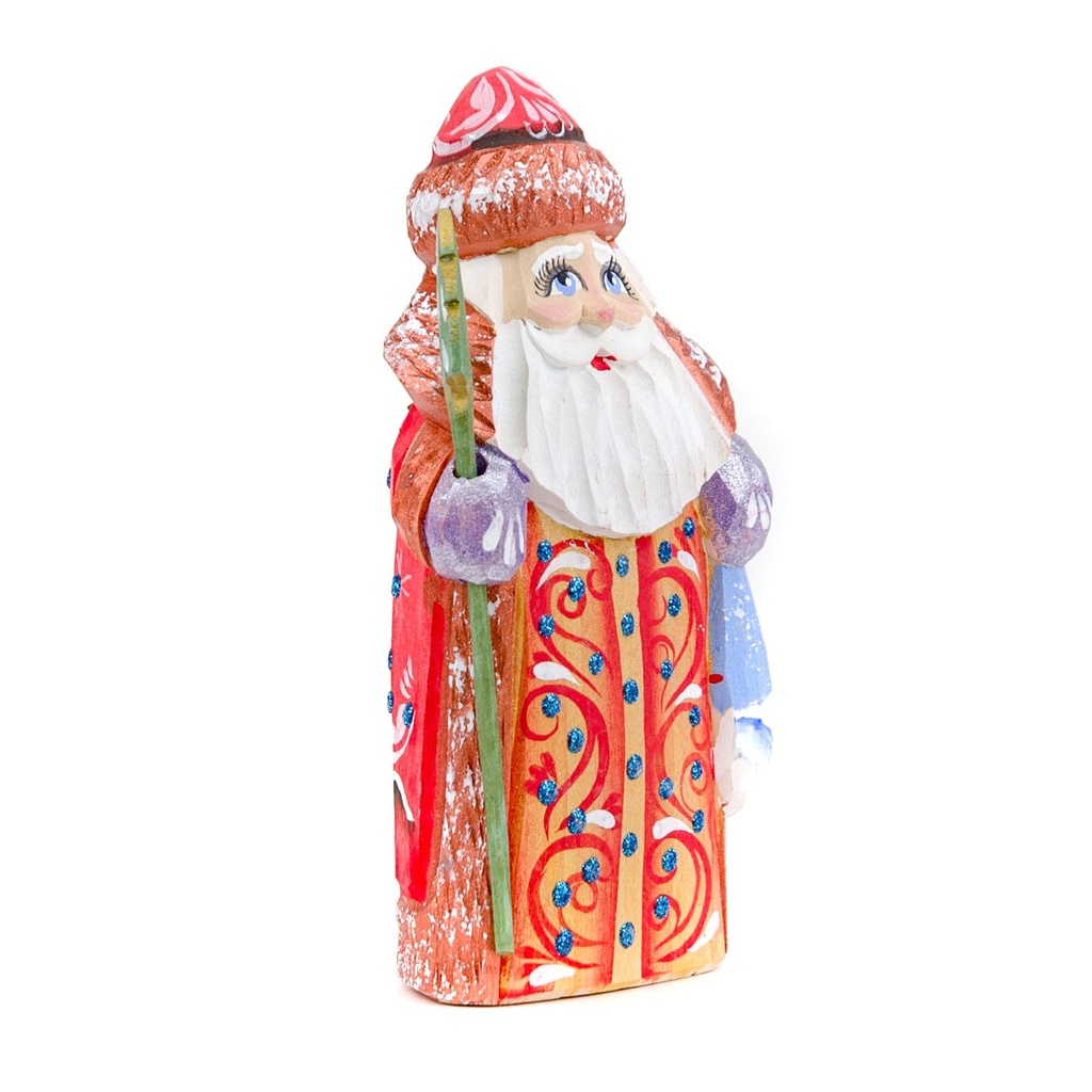 Télapós asztali dísz, fenyőfás pásztorbottal, piros - ROI MAGE