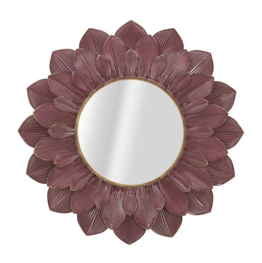 Virág alakú kerek falitükör, 100 cm, burgundi - XENIA