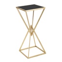 Üveg lerakóasztal, piramis alakú lábakkal, szürke-arany - CRISTALLINE