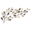 Tölcsér alakú leveles fém fali dekoráció, nagy, barna - BRISE