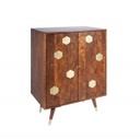 Tömörfa bárszekrény, hexagon mintával, akácfa - BEE