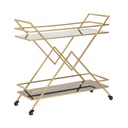 Üveg zsúrkocsi, fém vázzal, arany - CRISTALLINE