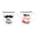 2 db-os Mr és Mrs bögre szett 2 dl - WHO IS RIGHT