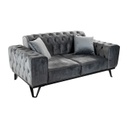 2 személyes bársony chesterfield kanapé, sötétszüke - CHESTERFIELD