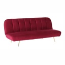 2 személyes bársony kanapé, ágyfunkcióval, bordó - CLIQ