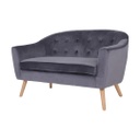 2 személyes bársony kanapé, antracit - STOCKHOLM