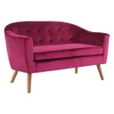 2 személyes bársony kanapé, burgundi - STOCKHOLM