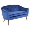 2 személyes bársony kanapé, királykék - STOCKHOLM