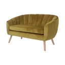 2 személyes bársony kanapé, mustársárga - SAINT TROPEZ