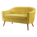 2 személyes bársony kanapé, sárga - STOCKHOLM