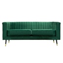 2 személyes bársony kanapé, sötétzöld - REBEKA