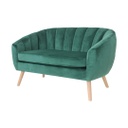 2 személyes bársony kanapé, sötétzöld - SAINT TROPEZ