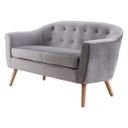 2 személyes bársony kanapé, szürke - STOCKHOLM