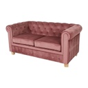 2 személyes Chesterfield bársony kanapé, púderrózsaszín - OXFORD
