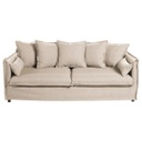 3 személyes szövet kanapé, párnákkal, krémszínű - GOBI