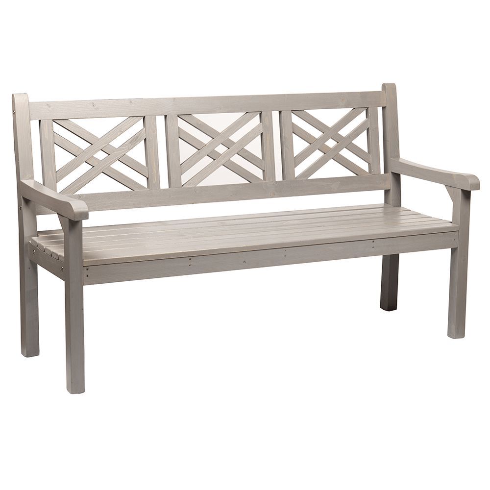 2 személyes kerti pad, 150 cm, világosszürke - TRIO