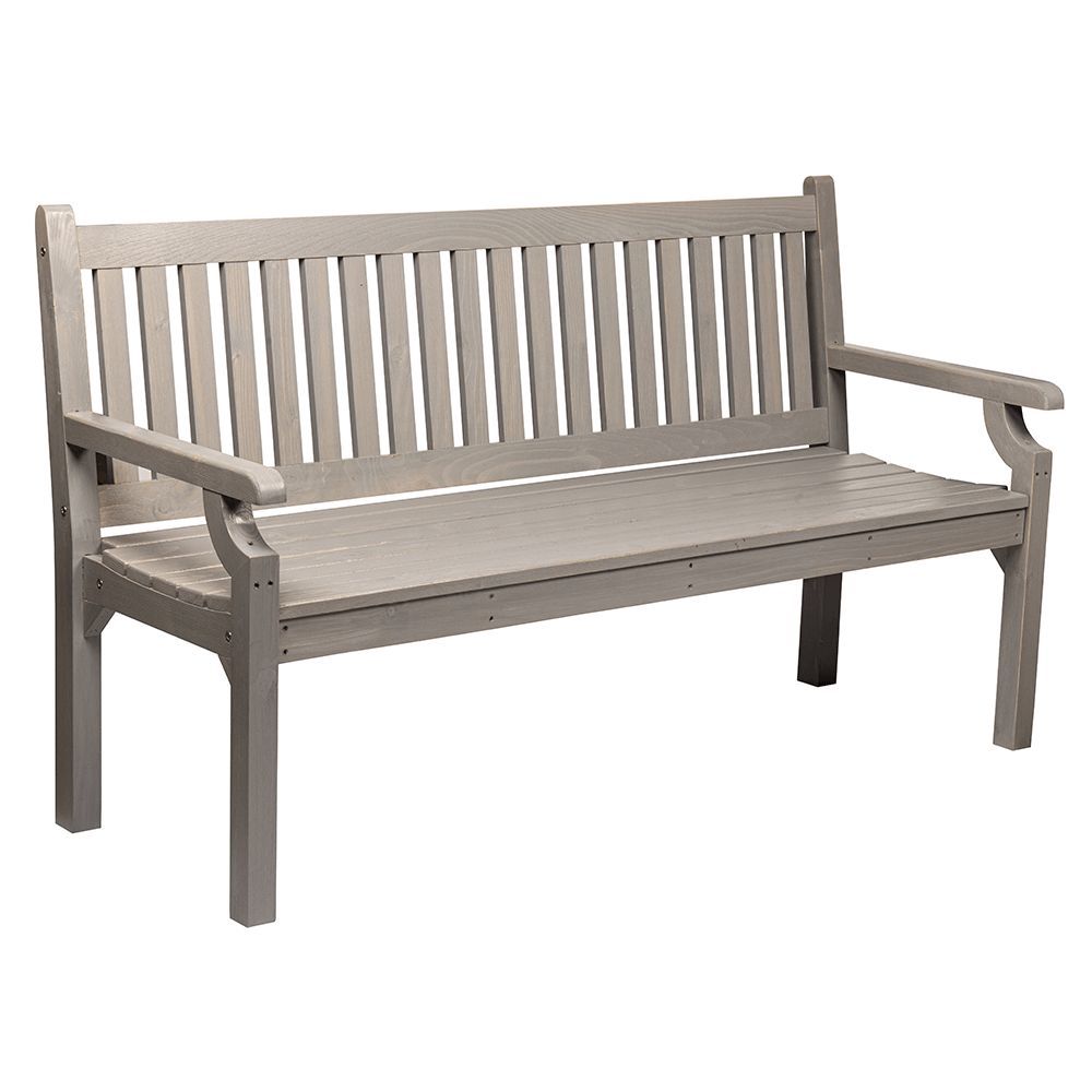 2 személyes kerti pad, 124 cm, világosszürke - JARDIN