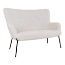 2 személyes műszőrmés kanapé, törtfehér - DIEZE