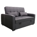 2 személyes kinyitható szövet kanapé, sötétbarna - ROCHER