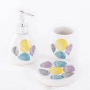 3 db-os fürdőszobai szett kör mintával - LILOU