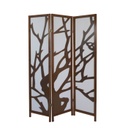 3 részes paraván, stilizált fa mintával, fehér - BOIS