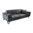 3 személyes bársony chesterfield kanapé, sötétszüke - CHESTERFIELD