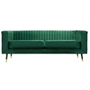 3 személyes bársony kanapé, sötétzöld - REBEKA