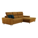 3 személyes kinyitható kanapé, jobbos, mustársárga - FANTASSIN