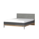 Ágykeret kárpitozott fejtámlával, 160x200 cm, antracit-tölgy - BISE