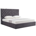 Ágykeret steppelt fejtámlával, 180x200 cm, szürke - MANON