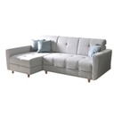 3 személyes szövet sarok ülőgarnitúra, világosszürke-mentol - OLERON