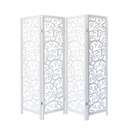 4 részes paraván, inda mintával, fehér - ARABESQUE