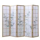 5 részes paraván, bambuszág mintával, natúr - JAPONICA