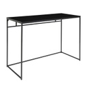 Acél vázas íróasztal, 100x45 cm, fekete - BITUME NOIR